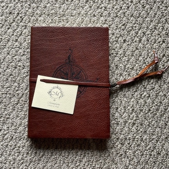 New With Tags: Made In Italy Leather Bound Compass Journal Notebook/Diary/Agenda - Picture 1 of 10